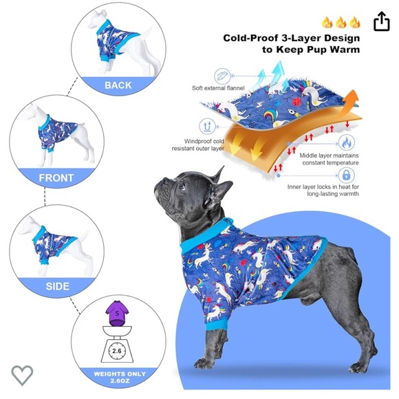 NWT LovinPet Jacket Warm Upgraded Flannel Size Small Pajamas PJ’s Pets clothes - Picture 3 of 13